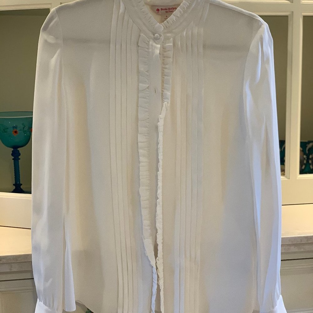 Brooks Brothers White Women's Blouse - Holiday